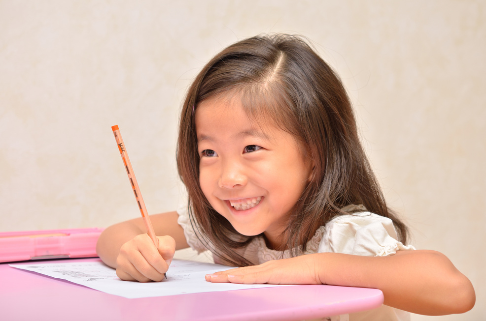 Japanese girl writing